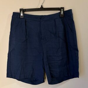 NYDJ Dark Blue Linen Flat Front Women’s Shorts